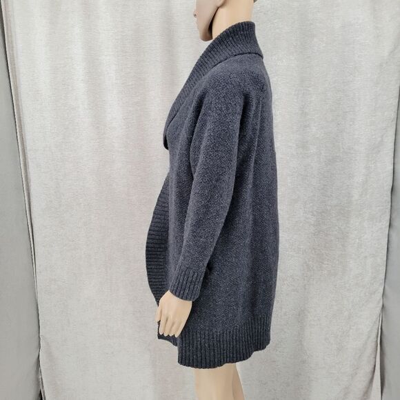 Catherine Malandrino Wool Cashmere Sweater Longline Cardigan Duster Charcoal - Picture 6 of 15
